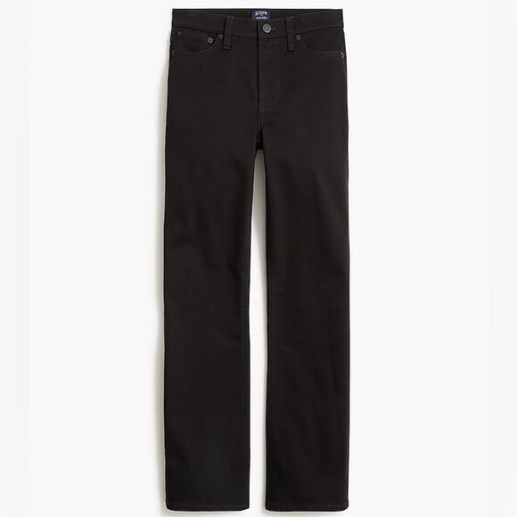 J Crew Factory NWT Flare Crop Black Jeans Size 26T in All Day Stretch - Picture 5 of 8